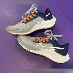 Nike Air Zoom Pegasus 38 Kids Running Shoes Navy Gray and Orange Sz 4.5Y